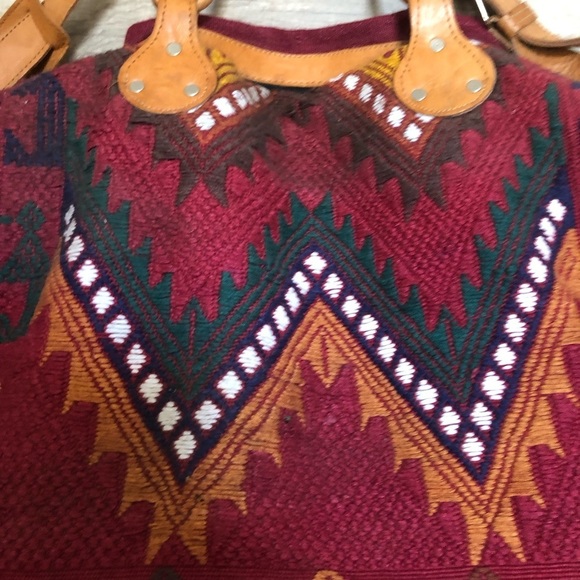 Boho Handcrafted Woven Navaho Southwestern Multicolor Crossbody Bag - Picture 3 of 16